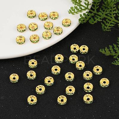Brass Grade A Rhinestone Spacer Beads RSB038NF-10G-1