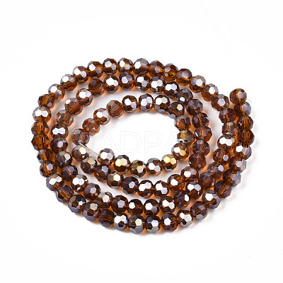 Electroplate Glass Beads Strands EGLA-R016-4m-4-1
