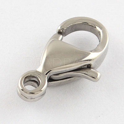Tarnish Resistant Polished 304 Stainless Steel Lobster Claw Clasps STAS-R072-42A-1