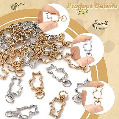 40Pcs 2 Colors Alloy Swivel Snap Hook Clasps FIND-FS0004-73E-1