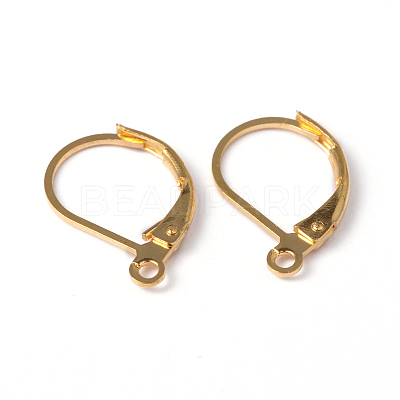 Brass Leverback Earring Findings X-KK-R014-G-NR-1