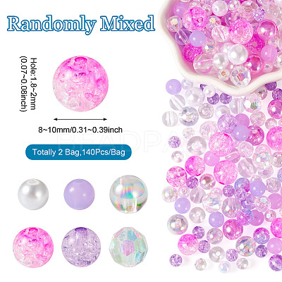 Transparent & Opaque Acrylic Bead LS-OACR-TAC0002-08F-1