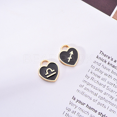 Light Gold Plated Alloy Enamel Pendants ENAM-R055-05B-1