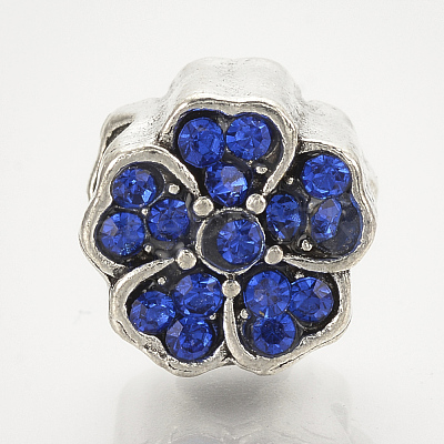 Alloy Rhinestone European Beads MPDL-Q208-068-1