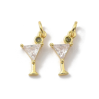 Brass Pave Cubic Zirconia Pendants X-KK-P325-17A-G-1