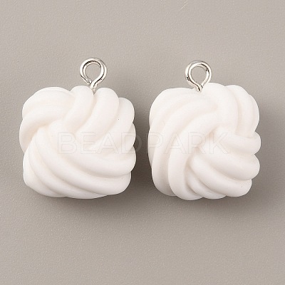 Opaque Resin Pendants RESI-WH0029-24P-04-1