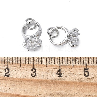 Brass Micro Pave Cubic Zirconia Charms KK-C089-02P-1