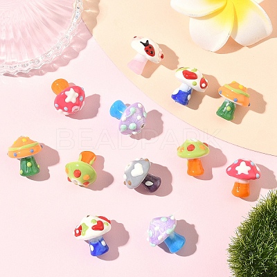7Pcs 7 Colors Handmade Lampwork Bumpy Beads LAMP-YW0001-94-1