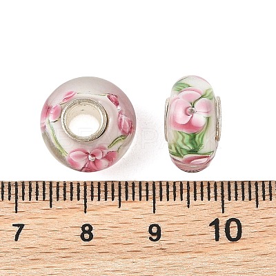 Lampwork & Brass Core European Beads LAMP-P019-01P-26-1