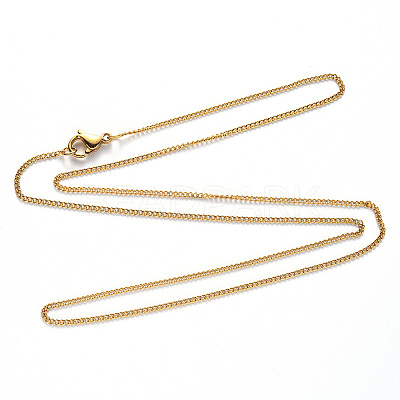304 Stainless Steel Curb Chain Necklace NJEW-S420-001B-G-1