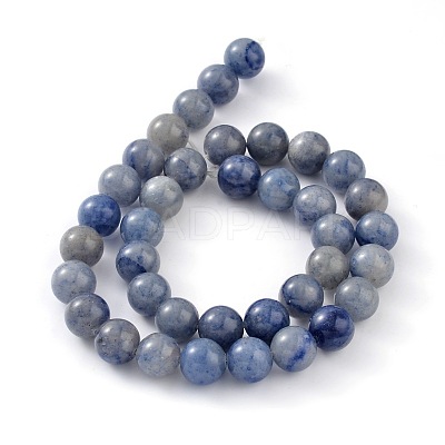 Dyed & Heated Natural Blue Aventurine Round Bead Strands X-G-M248-6mm-01-1