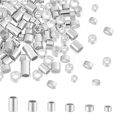 90pcs 6 Styles 925 Sterling Silver Tube Beads STER-PH0002-54-1
