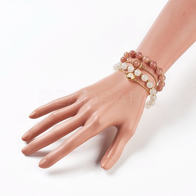 Natural Mixed Stone Bracelets Sets BJEW-JB03913-1