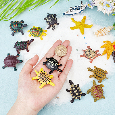 1 Set Sea Turtle Plastic Figurines Display Decorations DJEW-GA0001-48-1