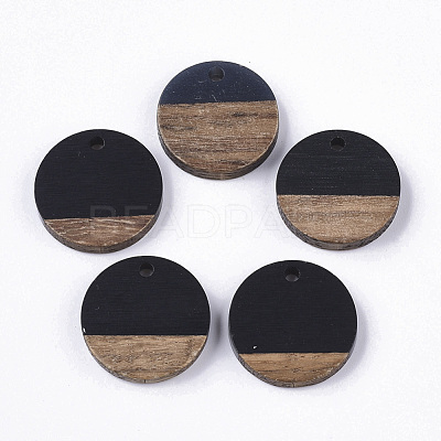 Resin & Walnut Wood Pendants X-RESI-S358-02C-08-1-1