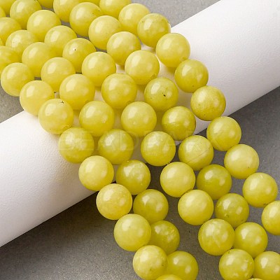 Natural Lemon Jade Beads Strands G-G284-A01-8mm-1