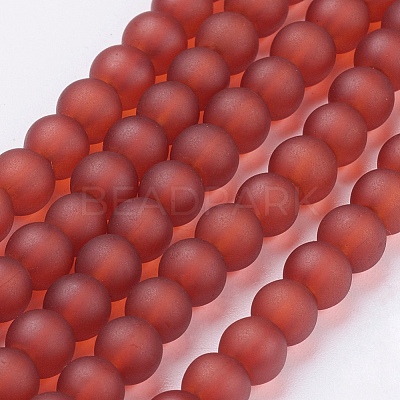 Baking Paint Transparent Glass Bead Strands GLAA-S031-6mm-06-1