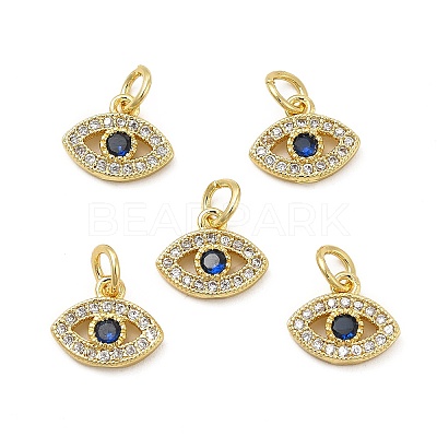 Brass Micro Pave Cubic Zirconia Charms KK-E068-VB244-1