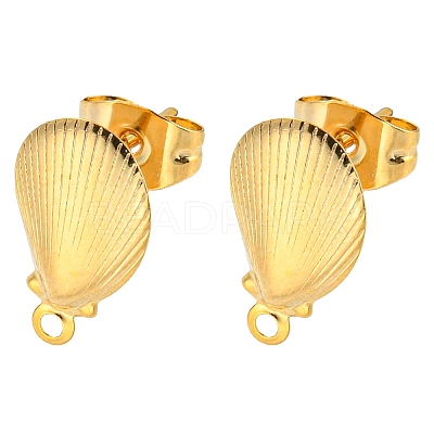 304 Stainless Steel Stud Earring Findings EJEW-D081-02A-G-1