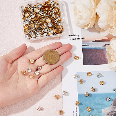 200Pcs 2 Colors Plastic Bead Cap Pendant Bails KY-HY0001-04-1