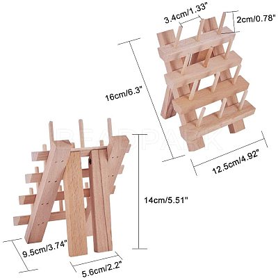 12 Spools Solid Wood Sewing Embroidery Thread Stand ODIS-PH0001-04-1