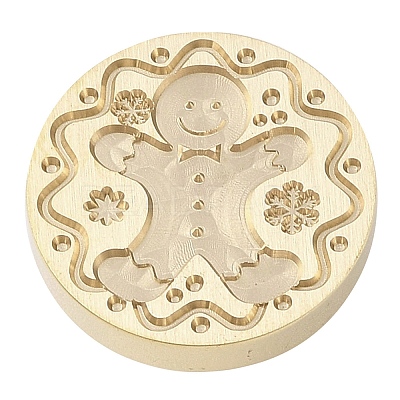 Christmas Series Wax Seal Brass Stamp Head LS-AJEW-M037-01G-21-1