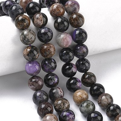 Natural Charoite Beads Strands G-C270-O03-10-1