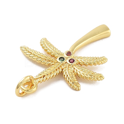 Rack Plating Brass Micro Pave Cubic Zirconia Pendants KK-Z071-53G-1