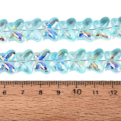 Baking Paint Electroplate Transparent Glass Beads Strands EGLA-Q136-03A-06-1