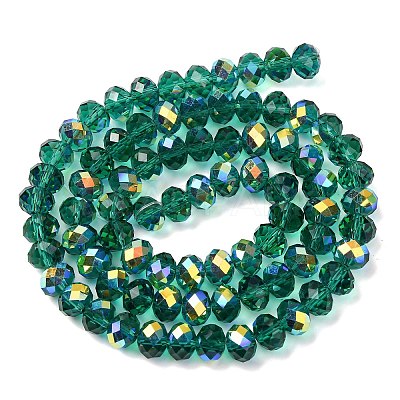 Electroplate Transparent Glass Beads Strands EGLA-A046-01C-23-1