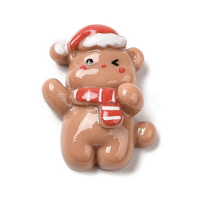 Christmas Theme Opaque Resin Cabochons LS-RESI-E043-01K-1