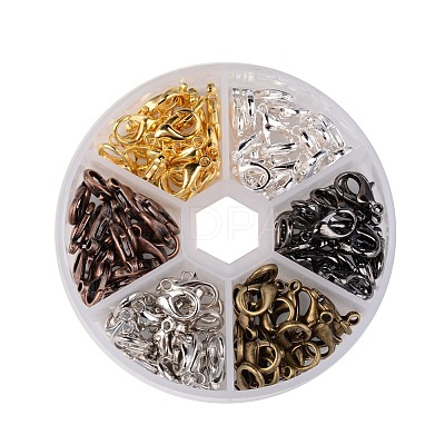 1 Box 120PCS 6 Colors Zinc Alloy Lobster Claw Clasps PALLOY-JP0004-NF-1