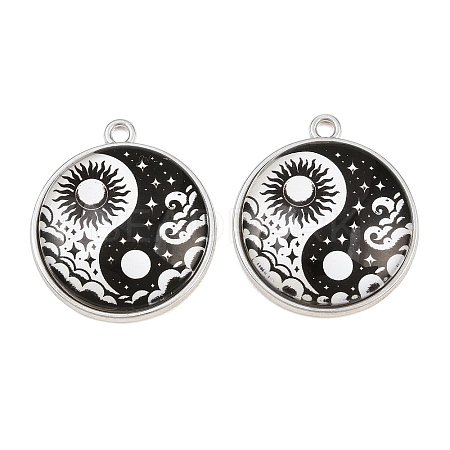 Printed Alloy Glass Pendants GL-CBA2376-01P-B-1