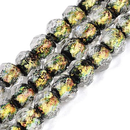 Handmade Foil Glass Lampwork Beads Strands DICH-T023-02D-1