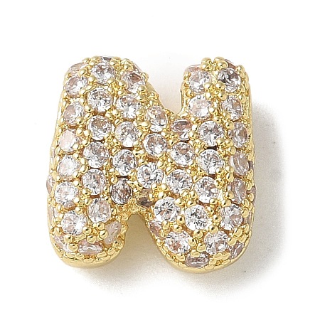 Brass Micro Pave Cubic Zirconia Beads LS-KK-P290-61G-N-1