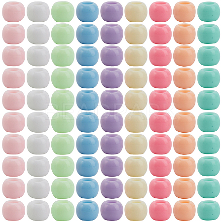 400Pcs Opaque Acrylic European Beads SACR-SP0001-01-1