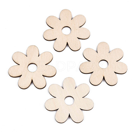 Undyed Natural Wooden Cabochons WOOD-S058-048-1
