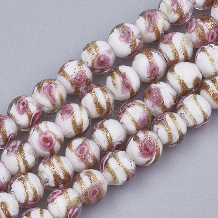 Handmade Gold Sand Lampwork Beads LAMP-T006-10J-1