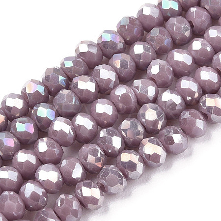 Electroplate Glass Beads Strands EGLA-A034-P1mm-B19-1