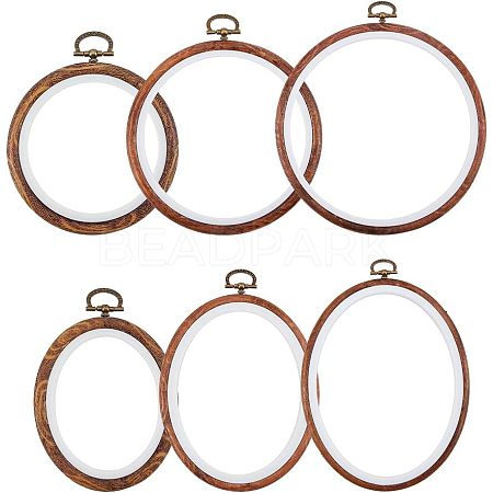 Rubber Imitation Wood/Plastic Cross Stitch Embroidered Frame DIY-NB0003-05-1