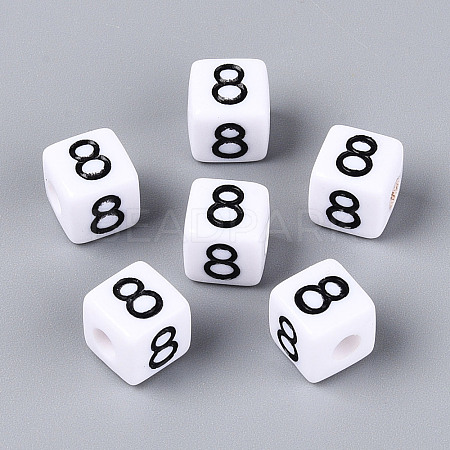 Opaque Acrylic European Large Hole Beads SACR-N020-01B-09-1