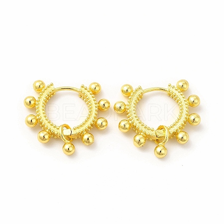 Rack Plating Brass Hoop Earrings for Women EJEW-H091-15G-1