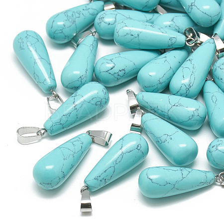 Dyed Synthetic Turquoise Pendants G-T081-17-1