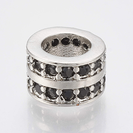 Brass Micro Pave Cubic Zirconia Beads ZIRC-S058-86P-1