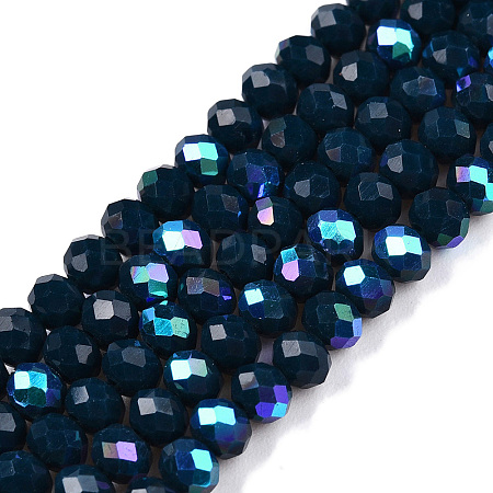 Electroplate Opaque Solid Color Glass Beads Strands EGLA-A044-P3mm-L16-1