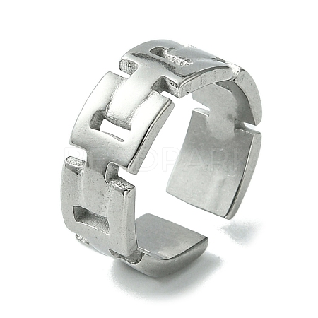 304 Stainless Steel Open Cuff Ring RJEW-L110-023P-1
