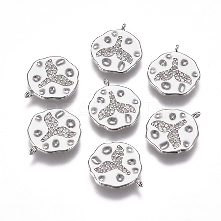 Brass Micro Pave Clear Cubic Zirconia Charms ZIRC-I030-03P-1