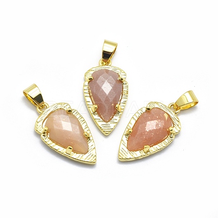 Natural Sunstone Pendants G-O176D-10G-1