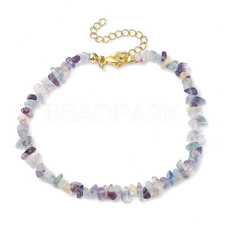 Natural Fluorite Anklets AJEW-AN00592-02-1
