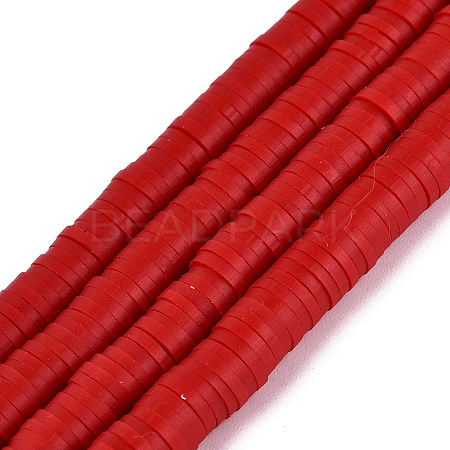 Handmade Polymer Clay Beads Strands CLAY-R089-6mm-036-1